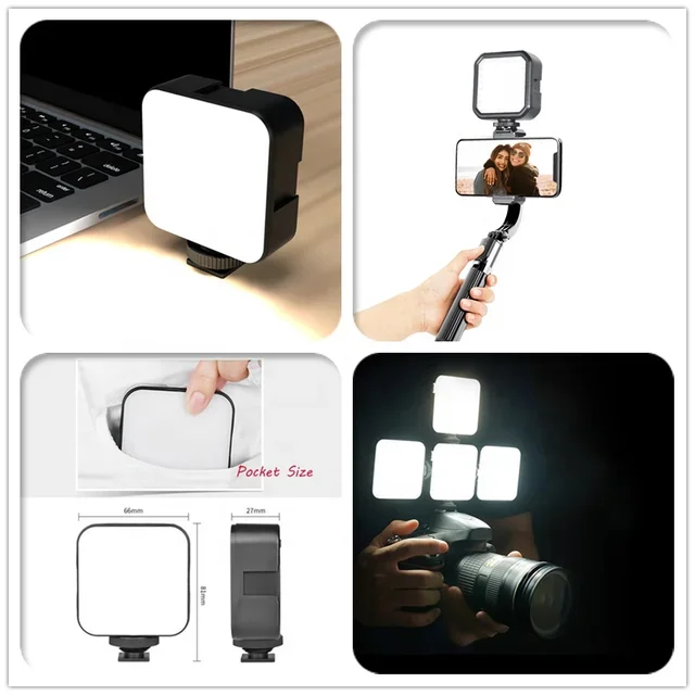 New Phone Camera Tripod Stand LED Video Light Lapel Wireless Microphone Vlogging Kit For Tiktok Face thumbnail 3