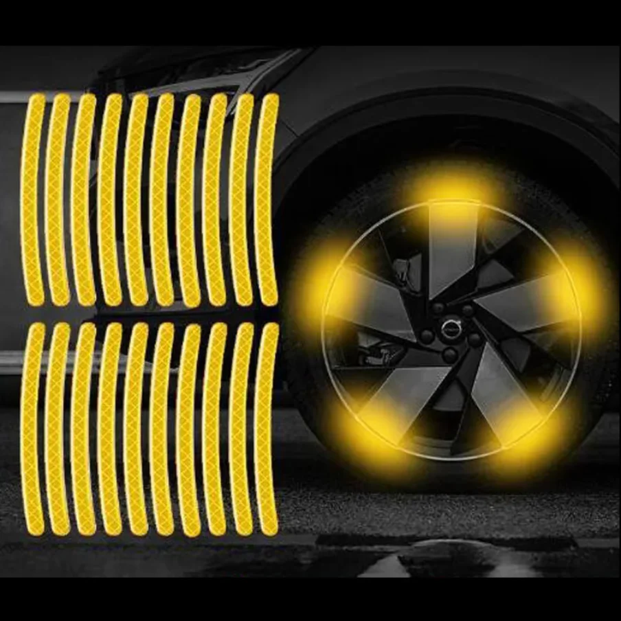 Night Driving High Visible Car Accessories Motorcycle Hub Rim Fashion Decorative Color Reflector Str thumbnail 13