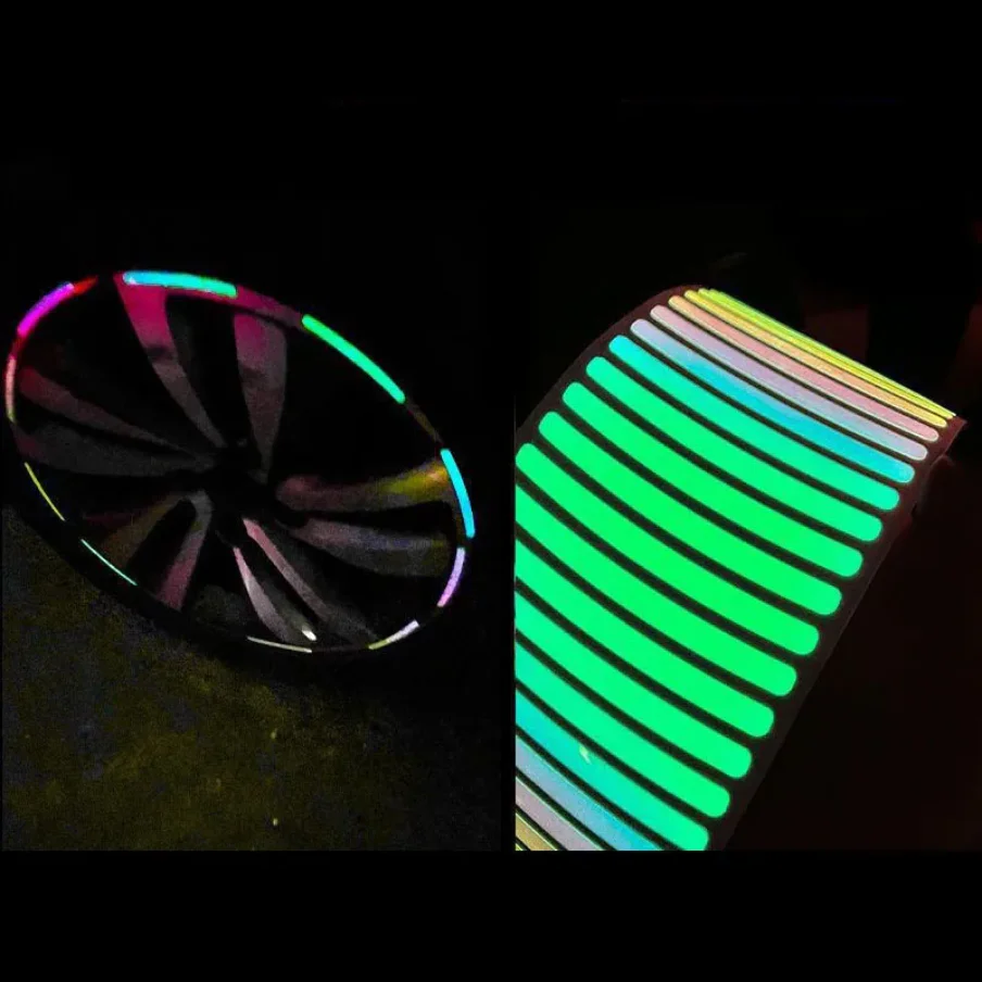 Night Driving High Visible Car Accessories Motorcycle Hub Rim Fashion Decorative Color Reflector Str thumbnail 14