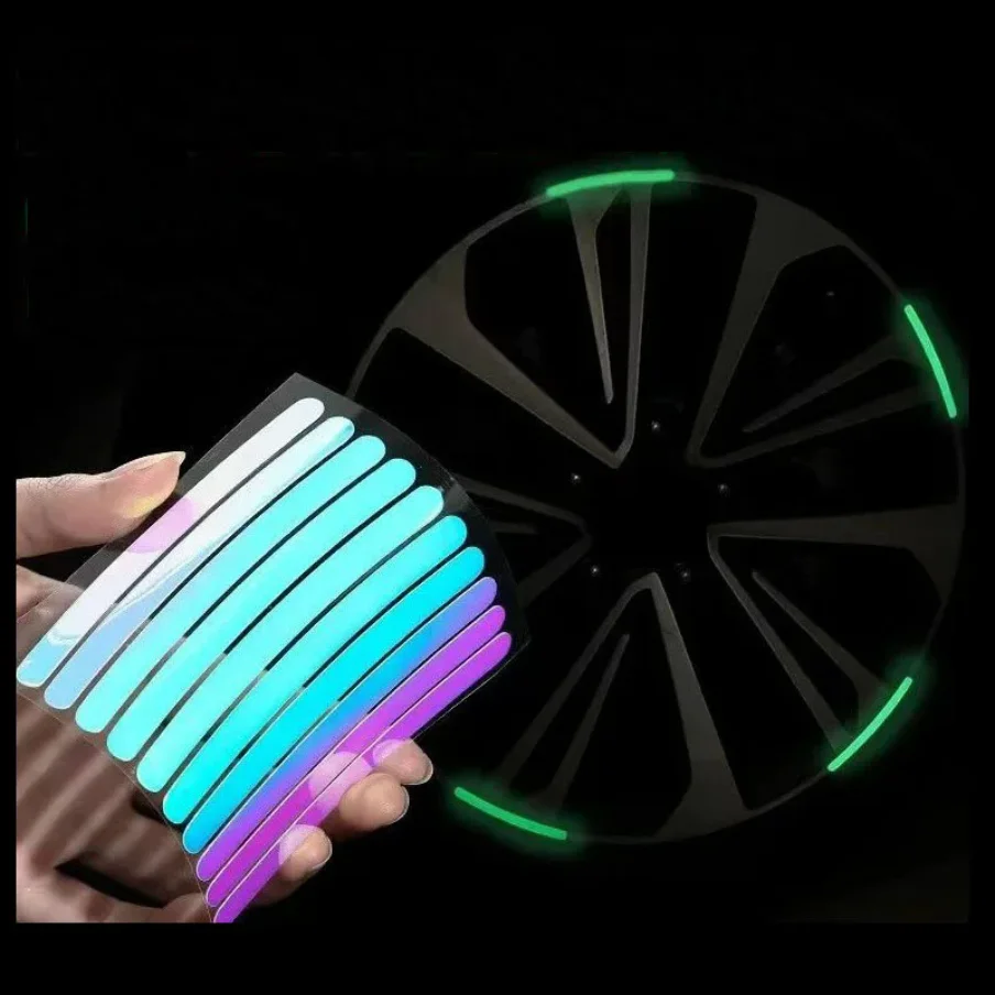Night Driving High Visible Car Accessories Motorcycle Hub Rim Fashion Decorative Color Reflector Str thumbnail 16