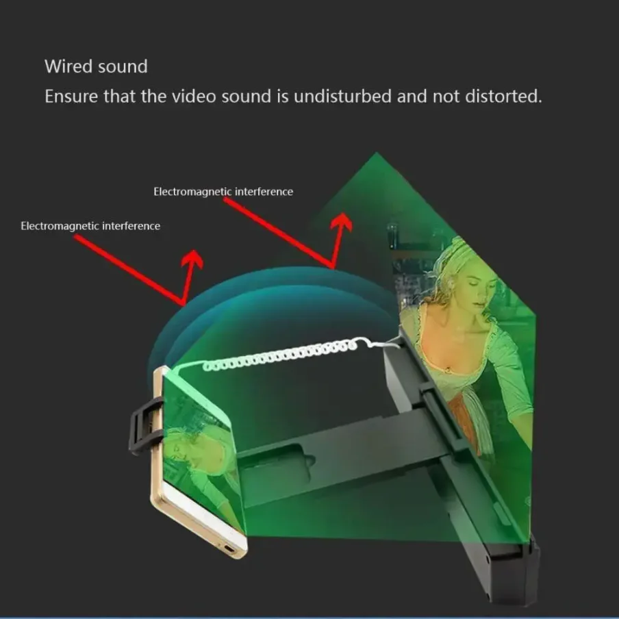 12 Inch 3D Mobile Phone Screen Magnifier HD Video Folding Phone Desk Holder Amplifier Stand Bracket thumbnail 7