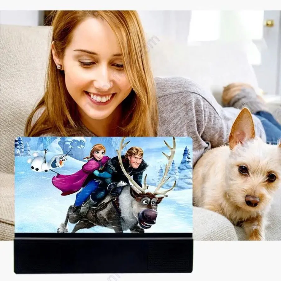 12 Inch 3D Mobile Phone Screen Magnifier HD Video Folding Phone Desk Holder Amplifier Stand Bracket thumbnail 9