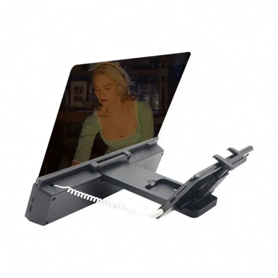12 Inch 3D Mobile Phone Screen Magnifier HD Video Folding Phone Desk Holder Amplifier Stand Bracket thumbnail 13