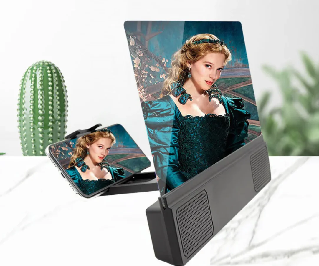 12 Inch 3D Mobile Phone Screen Magnifier HD Video Folding Phone Desk Holder Amplifier Stand Bracket thumbnail 15