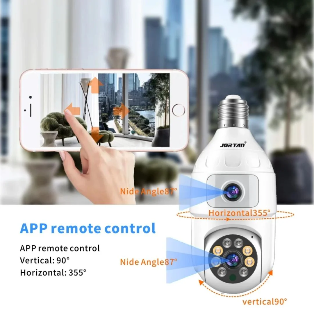 4mp Smart Home Mini Camera Dual Lens Night Vision 360 Degree Ip E27 Wireless Security Cctv Wifi Sock thumbnail 4