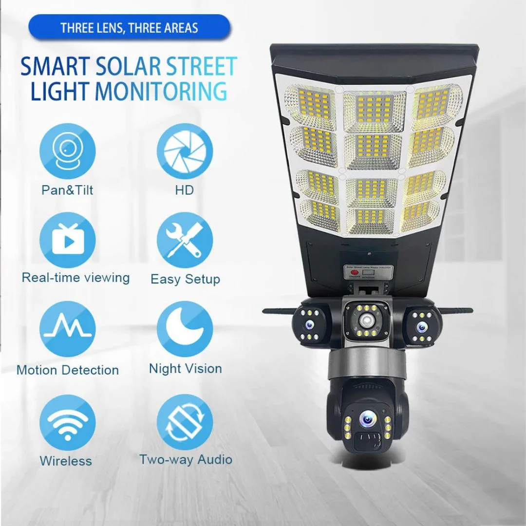 3 Lens 6MP V380 Pro 2 in 1 AI Integrated Solar Security Light CCTV Camera IP 4G Two-Way Talk Solar S thumbnail 5
