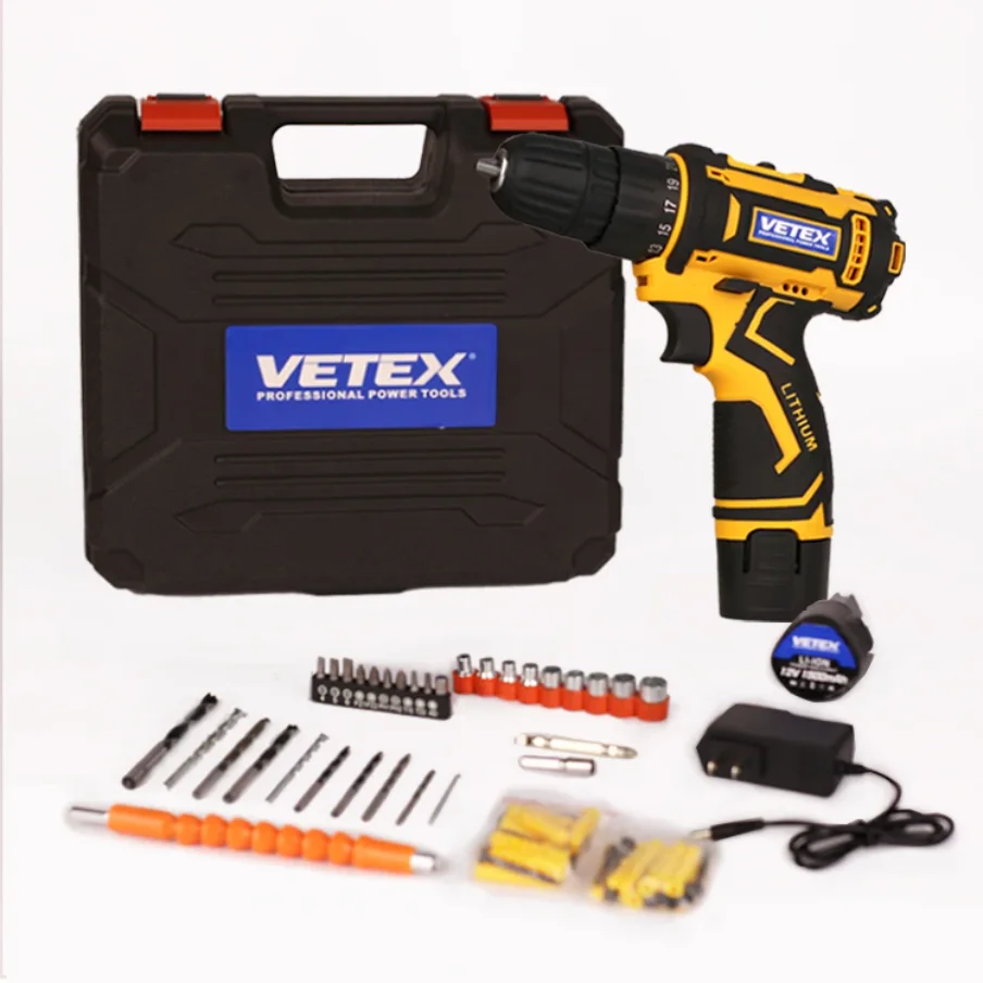 Wholesale 12V Portable Drill Kit Rechargeable Powerful Lithium Battery Electric Cordless Power Drill thumbnail 4