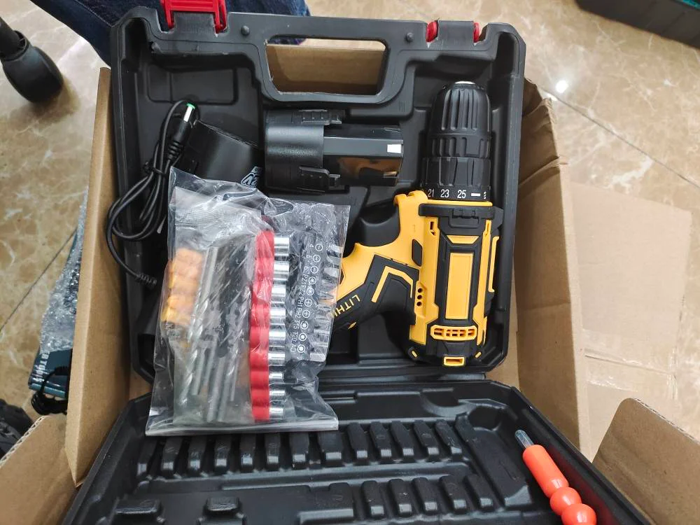 Wholesale 12V Portable Drill Kit Rechargeable Powerful Lithium Battery Electric Cordless Power Drill thumbnail 11