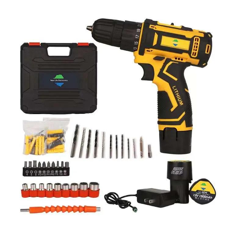 Wholesale 12V Portable Drill Kit Rechargeable Powerful Lithium Battery Electric Cordless Power Drill thumbnail 12