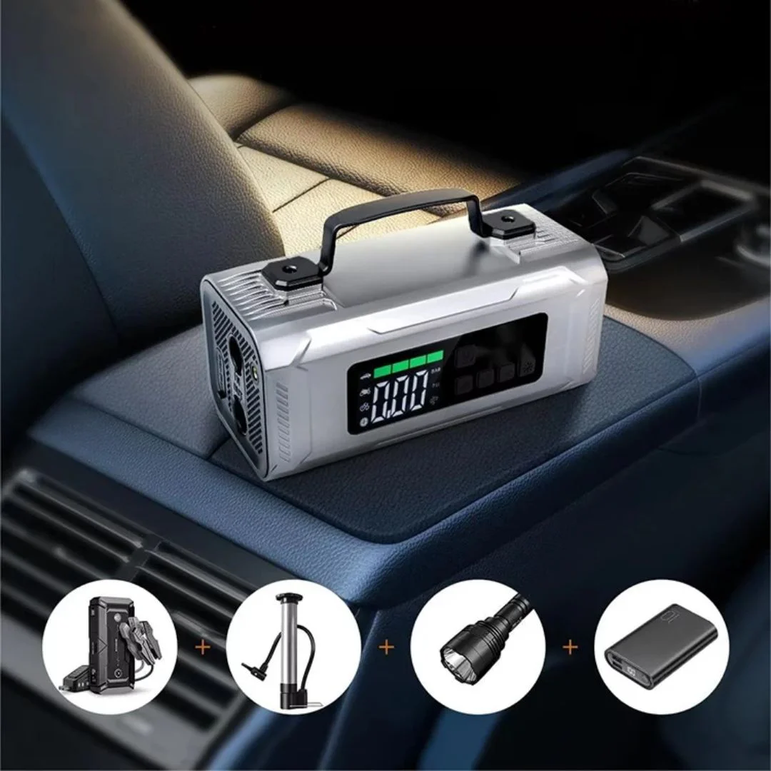 Portable 6 in 1 Car Jump Starter with Cordless Air Compressor 12000mAh Car Battery Booster Power Ban thumbnail 5